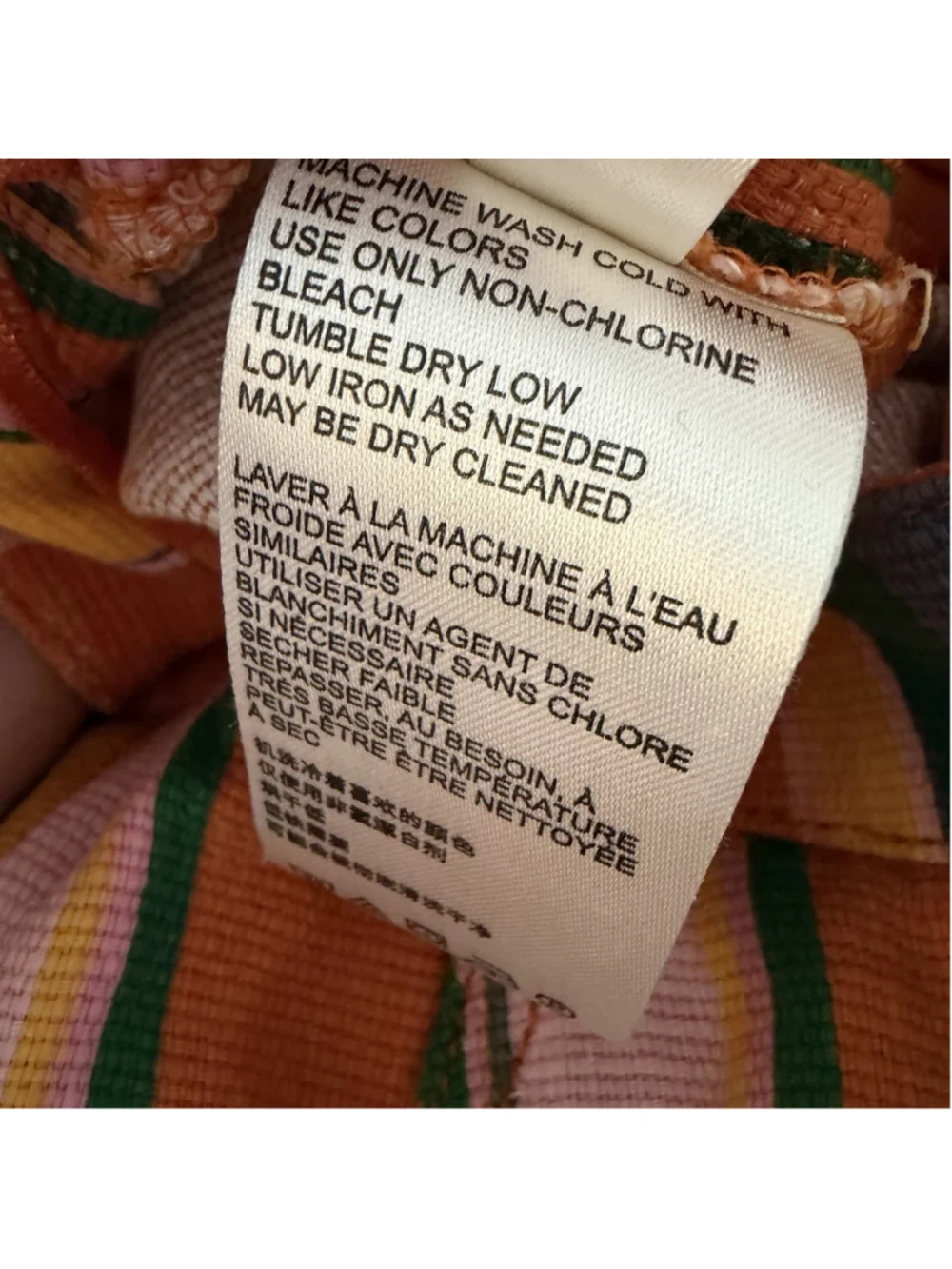 NEW Free People La Paz Organic Cotton Orange Stripe Crop Pants Boho Retro Sz 0